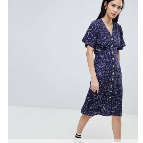 Navy dot midi dress - Picture 1 of 1